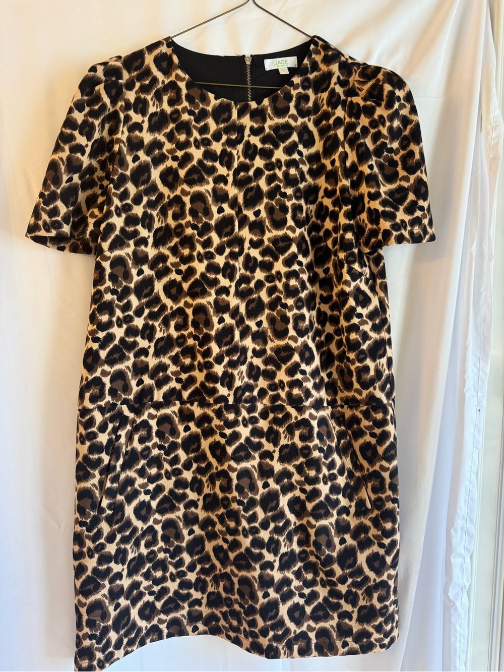 Jade Leopard Print Shift Dress in Tan and Black